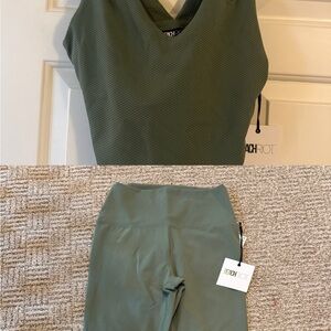 Beach Riot Olive Textured Activewear Top